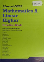 Cover of Edexcel GCSE mathematics A linear by Kevin Tanner