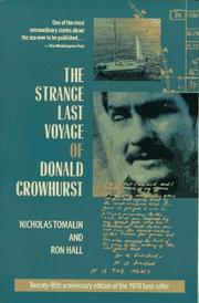 Cover of The strange last voyage of Donald Crowhurst by Nicholas Tomalin