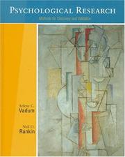 Front cover of Psychological research by Arlene C. Vadum