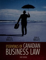Front cover of Essentials of Canadian business law by John A. Willes
