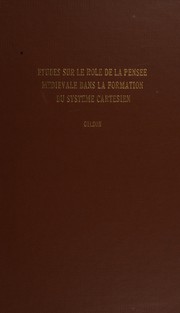 Front cover of Études sur le rôle de la pensée médiévale dans la formation du système cartésien by Étienne Gilson