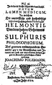 Front cover of Novum lumen medicum by Joachim Poleman