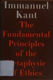 Front cover of Fundamental principles of the metaphysic of ethics by Immanuel Kant