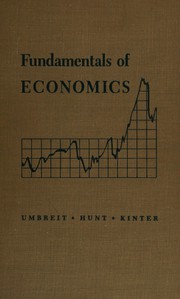 Front cover of Fundamentals of economics by Myron H. Umbreit