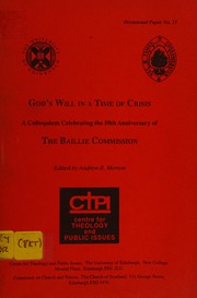 Front cover of God's will in a time of crisis by A. R. Morton