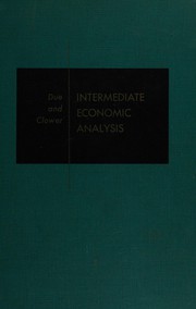 Cover of Intermediate economic analysis by John Fitzgerald Due