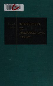 Front cover of Introduction to macroeconomic theory by Gerald Sirkin