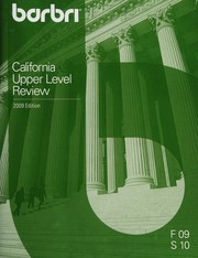 Front cover of California upper level review by BAR/BRI (Firm)