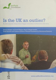 Cover of Is the UK an outlier? by Jeremy Hodgen