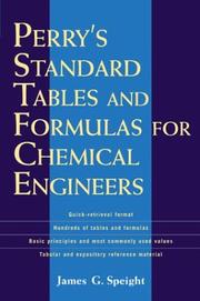 Front cover of Perry's Standard Tables and Formulae For Chemical Engineers by James Speight