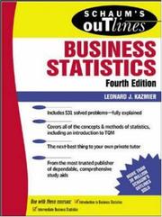 Cover of Schaum's outline of theory and problems of business statistics by Leonard J. Kazmier