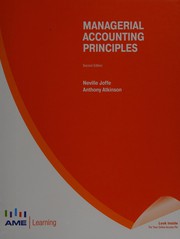 Cover of Managerial accounting principles by Neville Joffe