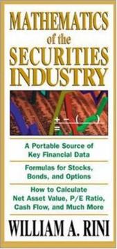 Front cover of Mathematics of the securities industry by William A. Rini