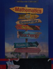 Front cover of Mathematics for Elementary School Teachers by Ricardo D. Fierro