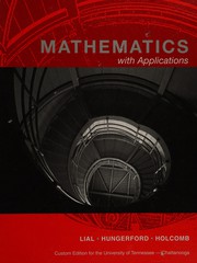 Front cover of Mathematics with applications by Margaret L. Lial