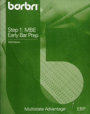 Cover of MBE early bar prep by BAR/BRI (Firm)