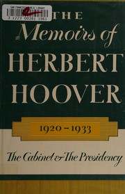 Cover of The memoirs of Herbert Hoover by Herbert Clark Hoover