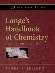 Cover of Lange's Handbook of Chemistry, 70th Anniversary Edition (Lange's Handbook of Chemistry) by James Speight