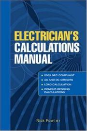 Cover of Electrician's Calculations Manual by Nick Fowler