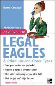Cover of Careers for Legal Eagles & Other Law-and-Order Types, Second edition (Careers for You Series) by Blythe Camenson