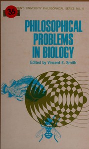 Front cover of Philosophical problems in biology by Vincent Edward Smith
