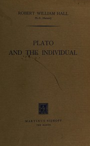 Cover of Plato and the individual by Robert William Hall