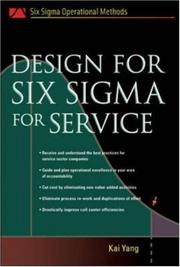 Front cover of Design for Six Sigma for Service by Kai Yang