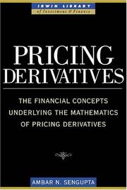 Front cover of Pricing Derivatives (McGraw-Hill Library of Investment and Finance) by Ambar Sengupta