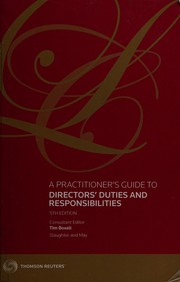 Front cover of A practitioner's guide to directors' duties and responsibilities by Tim Boxell