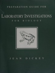 Cover of Preparation guide for Laboratory investigations for biology by Jean Dickey
