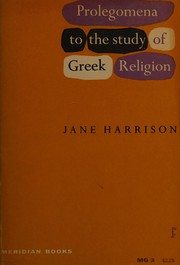 Front cover of Prolegomena to the study of Greek religion by Jane Ellen Harrison