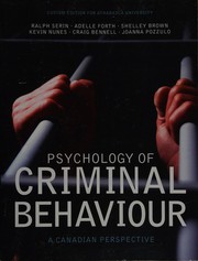 Front cover of Psychology of criminal behaviour by Ralph C. Serin