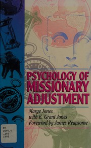Front cover of Psychology of missionary adjustment by Marge Jones