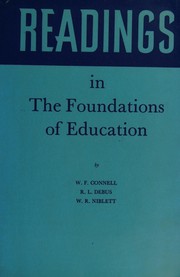 Front cover of Readings in the foundations of education by Connell, W. F