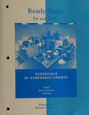 Front cover of Ready notes for use with Essentials of corporate finance by Thomas H. Eyssell