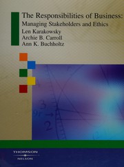 Cover of The responsibilities of business by Len Karakowsky