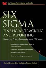 Cover of Six sigma financial tracking and reporting by Michael Bremer