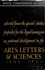 Cover of Royal Commission studies by Canada. Royal Commission on National Development in the Arts, Letters and Sciences.