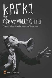 Cover of The great wall of China by Franz Kafka