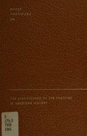 Front cover of The significance of the frontier in American history by Frederick Jackson Turner