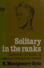 Front cover of Solitary in the ranks by H. Montgomery Hyde
