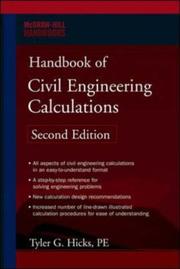 Front cover of Handbook of Civil Engineering Calculations, Second Edition (McGraw-Hill Handbooks) by Tyler G. Hicks