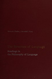 Front cover of The structure of language by Jerry A. Fodor
