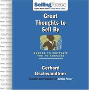 Cover of Great Thoughts to Sell By (Sellingpower) by Gerhard Gschwandtner