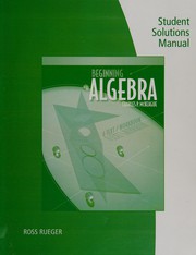 Cover of Student solutions manual, beginning algebra, a text/workbook by Ross Rueger