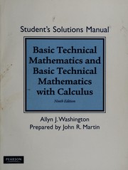 Front cover of Student solutions manual for the Allyn J. Washington series in Basic technical mathematics, ninth edition by Allyn J. Washington