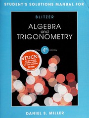 Cover of Student's solutions manual for algebra and trigonometry by Daniel S. Miller