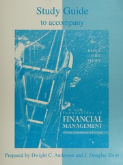Front cover of Study guide to accompany Foundations of financial management, fifth Canadian edition by Dwight C. Anderson