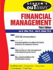 Front cover of Schaum's Outline of Financial Management, Third Edition (Schaum's Outlines) by Jae K. Shim