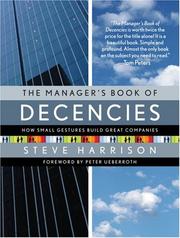 Front cover of The Manager's Book of Decencies by Steve Harrison
